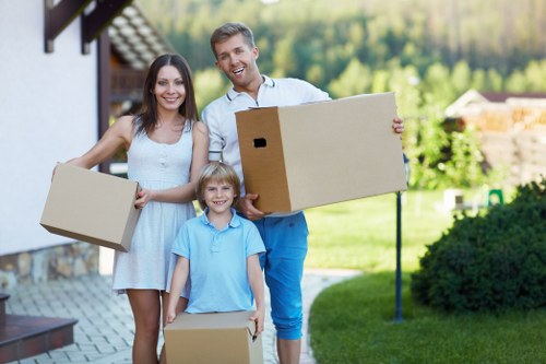 Moving van ready for a Westminster residential move in a busy central London street