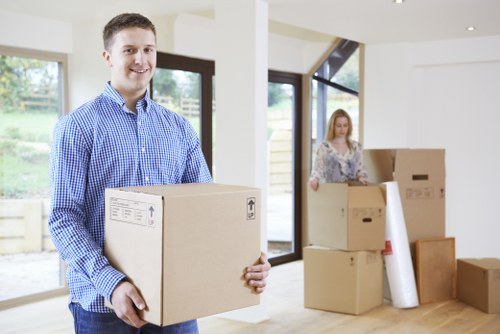 Residential furniture and boxes being loaded for a Westminster move