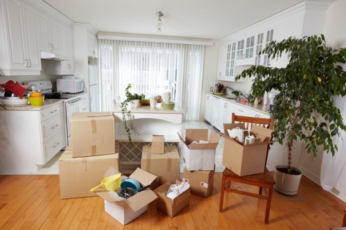 Furniture pick-up and transport with a removal van