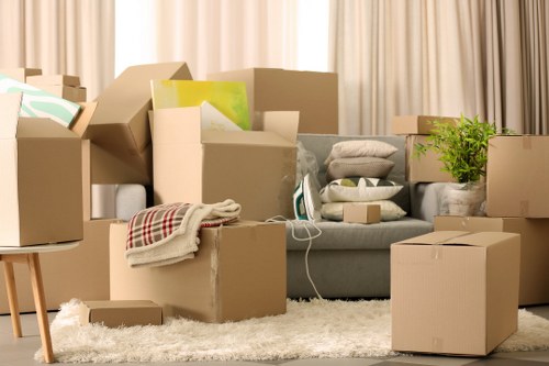 Professional removal truck loading furniture for a Westminster move